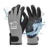 100percent Waterproof Gloves for Men and Women, Winter Work Gloves for Cold Weather, Touchsreen, Thermal Insulated Freezer Gloves, With Grip, Grey, Medium