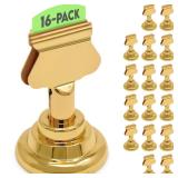 Table Number Holders (16pc) Premium Gold Metal Place Card Holders for Wedding Party Table Decor Card Holder (1.7 inch tall)