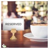 Table Number Holders (16pc) Premium Gold Metal Place Card Holders for Wedding Party Table Decor Card Holder (1.7 inch tall)