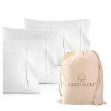 1000 TC White Standard Pillowcases Set of 4 100percent Egyptian Cotton Pillow Cases with Long Staple Cotton and Sateen Weave, Silky Soft Hotel - Like Bed Pillow Covers for Comfy Sleeping, Snug Fit