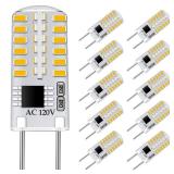 G8 LED Bulb Dimmable 3W Equivalent to 20W-25W Halogen Bulb, T4 JCD Type Bi-Pin G8 Base, Natural White 4000K, AC 120V Mini G8 Bulb for Under Cabinet Light, Under Counter Kitchen Lighting (10 Pack)