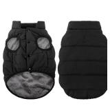 ASENKU Windproof Dog Winter Coat Waterproof Fleece Jacket Cold Weather Pet Apparel for Small Medium Large Dogs (Black, 2XL)