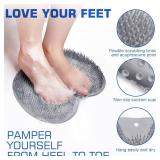 Shower Foot Scrubber Mat Back Washer Exfoliating Bath Wash Pad Wall Mounted Slip Suction Cups for Use in Cleaner Men and Women