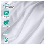 ZPECC Twin Flat Sheet Only 4 Pack, Durable White Top Bed Sheets Hypoallergenic Soft Brushed Microfiber Color-Coded, 66\x96\inin