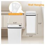 LJIACLEA Bathroom Trash Can with Lid 2.6 Gallon Automatic Touchless Trash Cans Small Garbage Can for Kitchen, Toilet, Bedroom, RV, Living Room (2 Pack)
