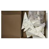 Watersay 6 Pack Winter Snowflake Paper Lantern Star Paper Lanterns with 6 LED Light White Hanging Lamp Ornaments for Christmas Winter Weddings Birthday Holiday Party Decoration(Classic Style)