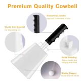 cyrico Cow Bell, 2 Pack Cheering Cowbells for Sporting Events, 10 Inch Large Cow Bells Noise Makers, Solid White Steel Hand Bell Chimes Alarm for Football Games, School, Percussion Musical Instruments