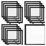 Harloon 12 Pcs 3D Floating Display Case Floating Frame Display Holder Stands Challenge Coin Jewelry Frame Box for AA Medallions Fossil Rock Gemstones Specimen(Black,7 x 7 x 0.8 Inch,Square Base)