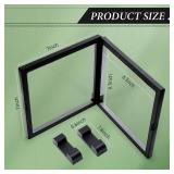 Harloon 12 Pcs 3D Floating Display Case Floating Frame Display Holder Stands Challenge Coin Jewelry Frame Box for AA Medallions Fossil Rock Gemstones Specimen(Black,7 x 7 x 0.8 Inch,Square Base)