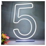 LED Neon Signs Number 5 Birthdays Decor Neon Lights Party USB Plus Battery Case Light up your babyfts birthday with our Neon Number Five Sign (Number 5)