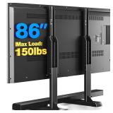 Rfiver Table Top TV Stand with Height Adjustable TV Legs, TV Stands Base with Cable Management for Most 37 to 86 Inch Flat or Curved TVs, Steel TV Feet Holds up to 150 lbs, Max VESA 800x600mm, Black
