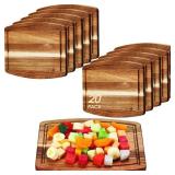 Kigley 20 Pcs Acacia Wood Cutting Boards Bulk for Laser Engraving Wooden Dinner Plates with Groove Chopping Charcuterie Board Carving Tray for Holiday Valentine Housewarming Party Gifts (8 x 10 Inch)