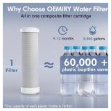 Countertop Water Filter, 8000 Gallons Alkaline Water Filtration System for Sink Faucet, Reduces 99.99percent Chlorine, Heavy Metals, Bad Odor, OM-CF04 Included 1 Filter
