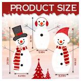 BRIGHTDECK Light Up Snowman Christmas Decorations Outdoor, 54 LEDs Set of 3 Lawn Ornament, Outdoor Lighted Holiday Displays for Christmas Yard Decorations (Snowman)