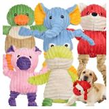 LECHONG 5 Pack Tough Dog Toys Stuffed Squeaky Dog Toys Assortment Plush Animal Dog Toy Value Bundle Puppy Pet Dog Toys for Small Medium Large Dogs