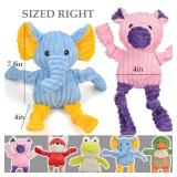 LECHONG 5 Pack Tough Dog Toys Stuffed Squeaky Dog Toys Assortment Plush Animal Dog Toy Value Bundle Puppy Pet Dog Toys for Small Medium Large Dogs