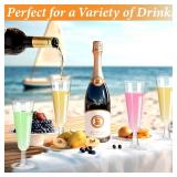 GuanQiao Plastic Champagne Flutes 40 Pack, 5.5 Oz Clear Disposable Plastic Champagne Glasses, Wine Glasses Cups for Wedding Celebration Birthday Party Wine Tasting New Years Eve Party Supplies