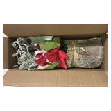 ZYZEV Artificial Poinsettias Christmas Flowers with Red Berry Pine Cone Branches Linen Base,12 Faux Poinsettias Plants for Home Office Table Fireplace Winter Indoor Christmas Decorations Red