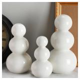Yalikop 3 Pcs Christmas White Ceramic Snowman Decoration Modern Snowman Table Top Decorations for Home Office Bedroom Indoor Decor Holiday Party Supplies Christmas Gifts