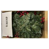 Joiedomi 9Ft Christmas Garland Prelit with Lights, 100 Warm White LED, 27 Pine Cones, 27 Red Berries for Home and Office Christmas Indoor and Outdoor Decorations (Battery Powered, not Included)