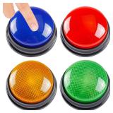 IBLESSU 4-Pack Buzzers for Trivia Games, Family Feud Jeopardy Buzzer, Game Buzzers with Lights and Sound, Answer Buzzers for Classroom, Buzzer for Game Show, Quizzes Party and Trivia Nights