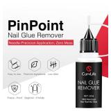 Curvlife 20ml Pinpoint Nail Glue Remover for Press on, Multi-Functional Remover for Nails Tips, Gentle Glue Remover for Gel x Nails, Non-Acetone Nail Polish Remover