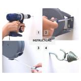 Retractable Clothesline - Portable Heavy Duty Indoor and Outdoor Washing Line - 45 Feet PVC Retracting Clothes Line with Wall Mount Hang The Wet Dry Clothing Laundry - Easy Installation (Grey)