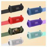 Lebakort Silicone Cover Compatible with JBL Flip 7 Waterproof Portable Speaker (Blue Cover)