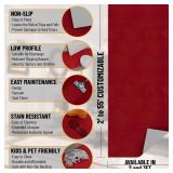 Ottomanson 2ft x 10ft Ultra-Thin Hallway Runner Rug - Durable Non-Slip Carpet for High-Traffic Areas - Fits Under Doors for Seamless Entry - Ideal for Kitchen, Entryway, Bedroom and Living Room, Red