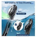 Aegend Dry Snorkel, Easy-Breath Free Diving Snorkel for Snorkeling Scuba Diving Freediving Swimming, with Top Dry Valve and Food-Grade Silicone Mouthpiece for Adult Youth, Black