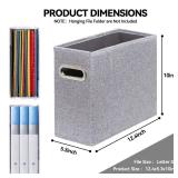 ComfortKeeper 2 Packs Letter Size File Organizer, File Folders Organizer, Fabric Storage Box, Collapsible Paper Organizer with Metal Handle, Smooth PVC Rails, Only Box (Gray)