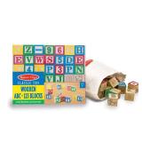 Melissa and Doug Deluxe Wooden ABC123 1-Inch Blocks Set with Storage Pouch (50 pcs)