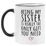 Fatbaby Funny Sister Coffee Mug, Best Friend Gift for Women,Birthday Christmas Mothers Day Gifts for Sister Bestie BFF Tea Cup 11oz