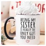 Fatbaby Funny Sister Coffee Mug, Best Friend Gift for Women,Birthday Christmas Mothers Day Gifts for Sister Bestie BFF Tea Cup 11oz