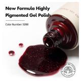 VENALISA Dark Burgundy Red Glitter Gel Nail Polish 1 Pcs 10ML Soak Off UV Gel Salon Manicure DIY at Home Nail Art For Girls Women