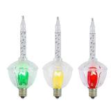 Novelty Lights Replacement Bubble Lights 3 Pack, Clear Liquid and Bases with Multicolor Bulbs, Vintage Glass Holiday Bulbs with Flowing Liquid, 5 Watts Each, C7E12 Base