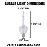 Novelty Lights Replacement Bubble Lights 3 Pack, Clear Liquid and Bases with Multicolor Bulbs, Vintage Glass Holiday Bulbs with Flowing Liquid, 5 Watts Each, C7E12 Base