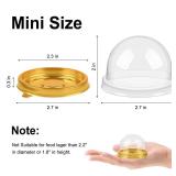 Zezzxu 50 Pack Mini Cake Containers, Clear Plastic Small Cupcake Boxes with Dome Lids for Individual Chocolate Covered Cookies, Strawberry, Mooncake (Gold)