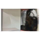 Ellieryan Black Mixed Brown Short Wavy Wig with Bangs 14 Inch Curly Bob Wigs for Women Natural Soft Heat Resistant Synthetic Wig for Daily Use and Party Halloween