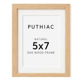5x7 Oak Wood Picture Frame - Minimalist 5x7 Picture Frame, 5\x7\in Frame Wood, Natural Solid Wooden Picture Frames for Wall Art Photo and Prints(1 Pack, Beige)in