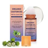 Organic Castor Oil with Rose Quartz Roller, Castor Oil Roll-On with Rose Quartz for Skin, Brows and Lashes, 1.7 fl oz, 100percent Pure Cold-Pressed, Hexane-Free (1 pcs)