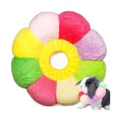 Adjustable Rabbit Cone, E-Collar for Kittens Puppies After Surgery Wound Care, Small Pet Soft Elizabeth Medical Cone Colorful Flower Shaped,(XS)