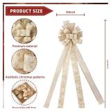 Christmas Tree Topper Bow Elegant Gold Bows for Christmas Tree, 52\X12\in Large Ribbon Tree Topper for Xmas Holiday Wedding Birthday Partyin