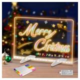 LED Drawing Board for Kids, Light Up LED Drawing Board with Colors, Magic Drawing Tablet with 2 Triangular Stand 7 Colored Pens Christmas and Birthday Gifts for Girls Boys(13.78X9.85in)