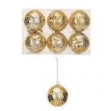 6pk Gold Disco Ornament