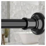 Haryaers Black Long Curtain Rod Tension Shower Curtain Rods 30 to 120 inch Adjustable Spring Heavy Duty Rods for Bathroom Windows Outdoor No Drill No Slip Spliced and Telescopic Design