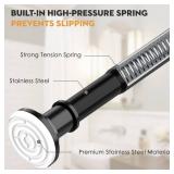 Haryaers Black Long Curtain Rod Tension Shower Curtain Rods 30 to 120 inch Adjustable Spring Heavy Duty Rods for Bathroom Windows Outdoor No Drill No Slip Spliced and Telescopic Design