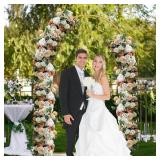 Metal Arch Backdrop Stand 7.2FT Gold Wedding Balloon Arched Backdrop Stand Square Arch Frame for Birthday Valentines Day Party Bridal Baby Shower Ceremony Decoration