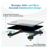 Digital Bathroom Scale for Body Weight: High-Precision 4-Sensor Accuracy, LED Display, 400lb/180kg Capacity, Safe Rounded Corners, Batteries Included