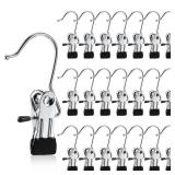 Hotop Boot Hanger Clips for Closet, Laundry Hanging Hooks Heavy Duty Clips Boot Holder Portable Single Hooks Space Saving for Pants Jeans Clothes Hats Tall Towels(Silvery)